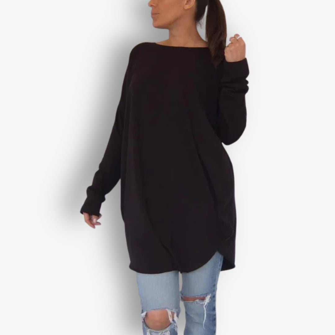 TWO DAUGHTERS REVERSIBLE LS CIRCULAR TSHIRT BLACK (IMPERFECT)