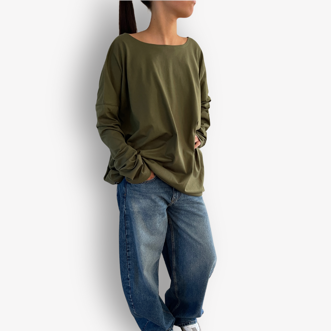 TWO DAUGHTERS REVERSIBLE LS CIRCULAR TSHIRT KHAKI2