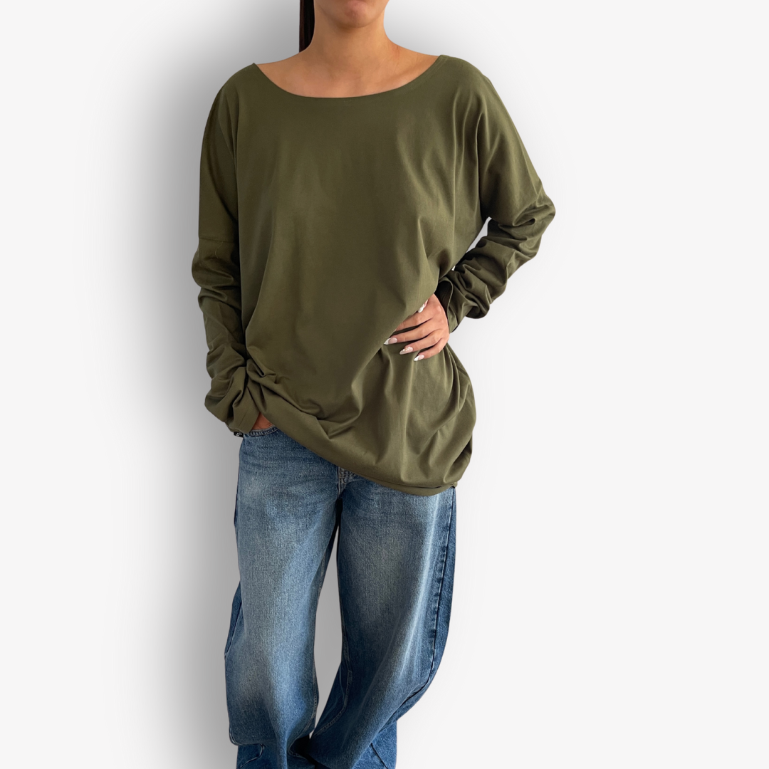 TWO DAUGHTERS REVERSIBLE LS CIRCULAR TSHIRT KHAKI4