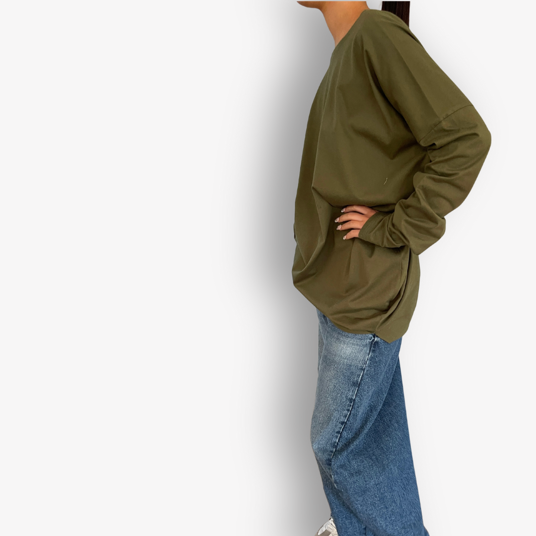 TWO DAUGHTERS REVERSIBLE LS CIRCULAR TSHIRT KHAKI7