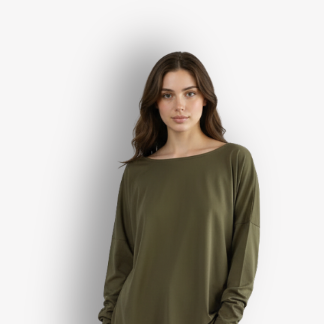 TWO DAUGHTERS REVERSIBLE LS CIRCULAR TSHIRT KHAKI