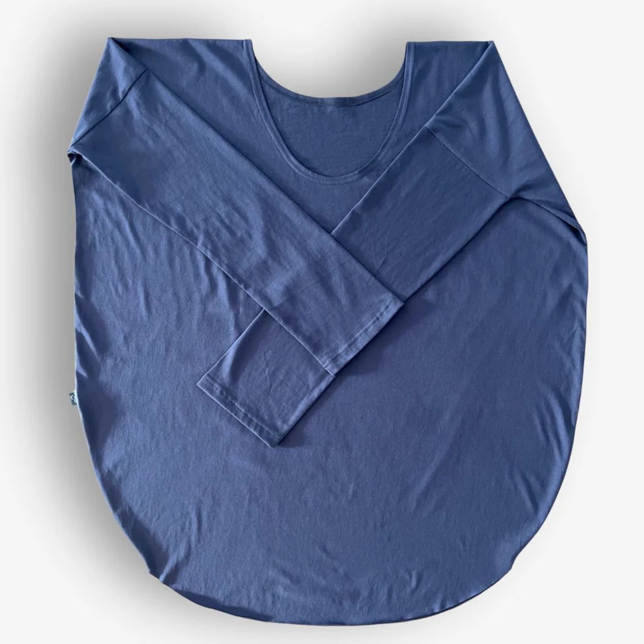 Two Daughters Flat Lay Slate Round Neck long Sleeve Tee Relaxed