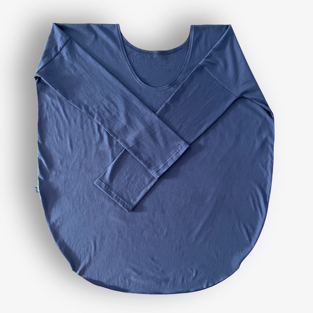 Reversible Circular Long Sleeve Tee – Navy *MADE TO ORDER