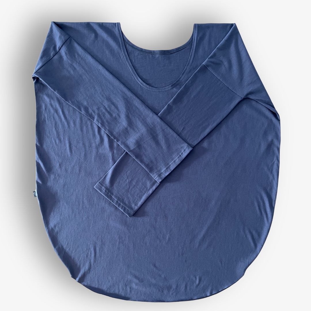 TWO DAUGHTERS REVERSIBLE LS CIRCULAR TSHIRT SLATE