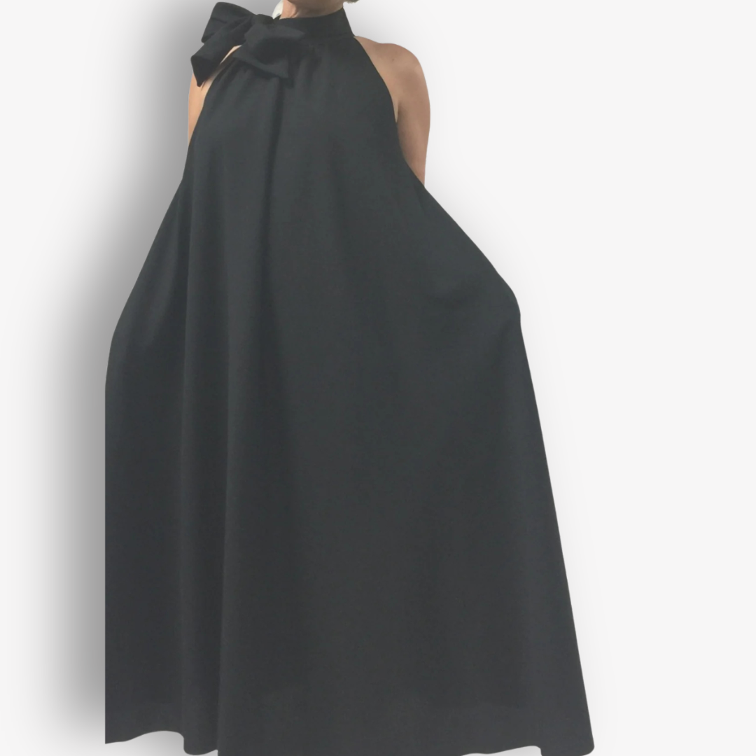 TWO DAUGHTERS HANDMADE LINEN BOW DRESS– CHOCOLATE BROWN *made to order