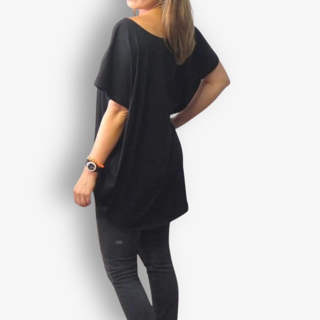 TWO DAUGHTERS ROUND NECK SS CIRCULAR TSHIRT BLACK