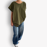 TWO DAUGHTERS ROUND NECK SS CIRCULAR TSHIRT KHAKI