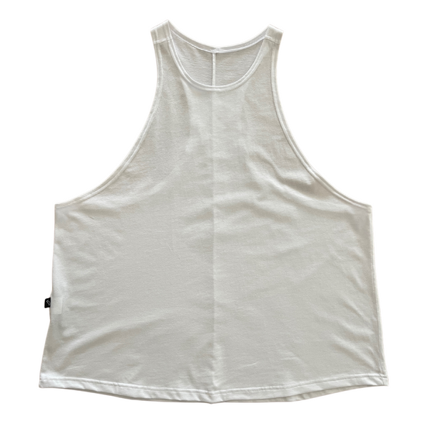 TWO DAUGHTERS - open side organic cotton tank - white