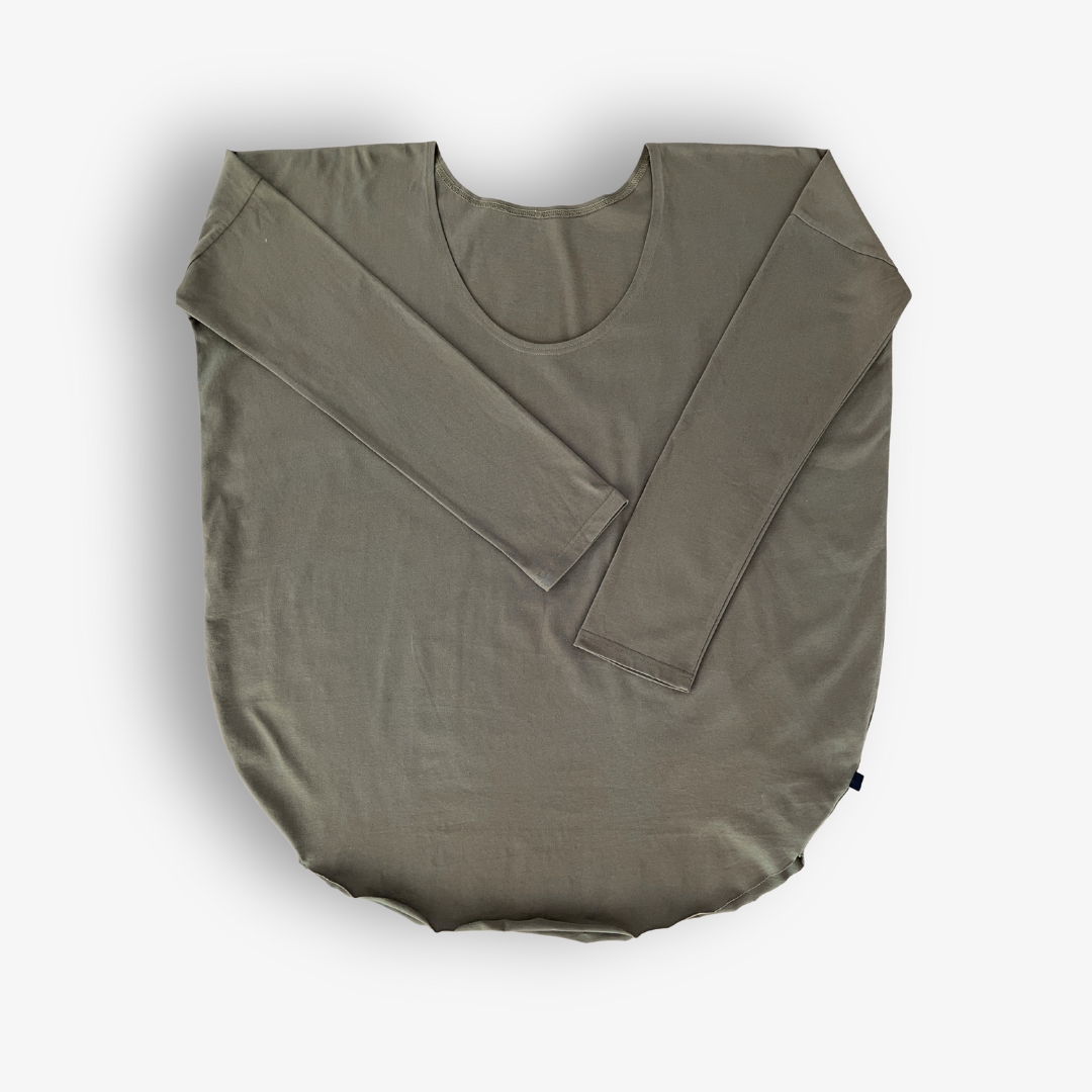 TWO DAUGHTERS REVERSIBLE LS CIRCULAR TSHIRT KHAKI1