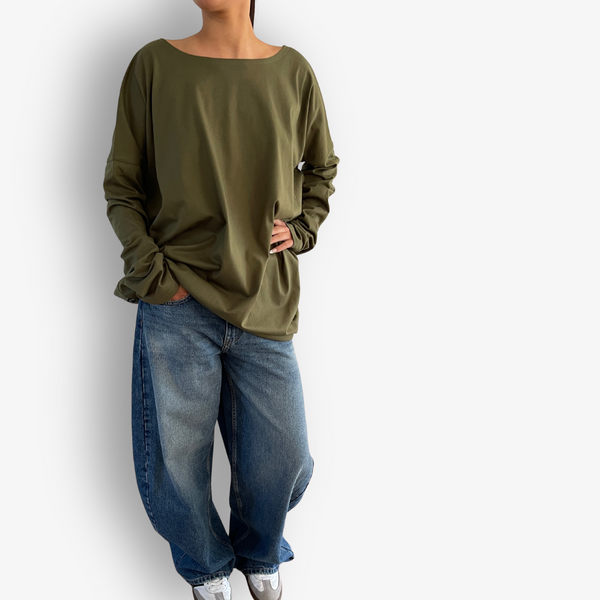 TWO DAUGHTERS REVERSIBLE LS CIRCULAR TSHIRT KHAKI3