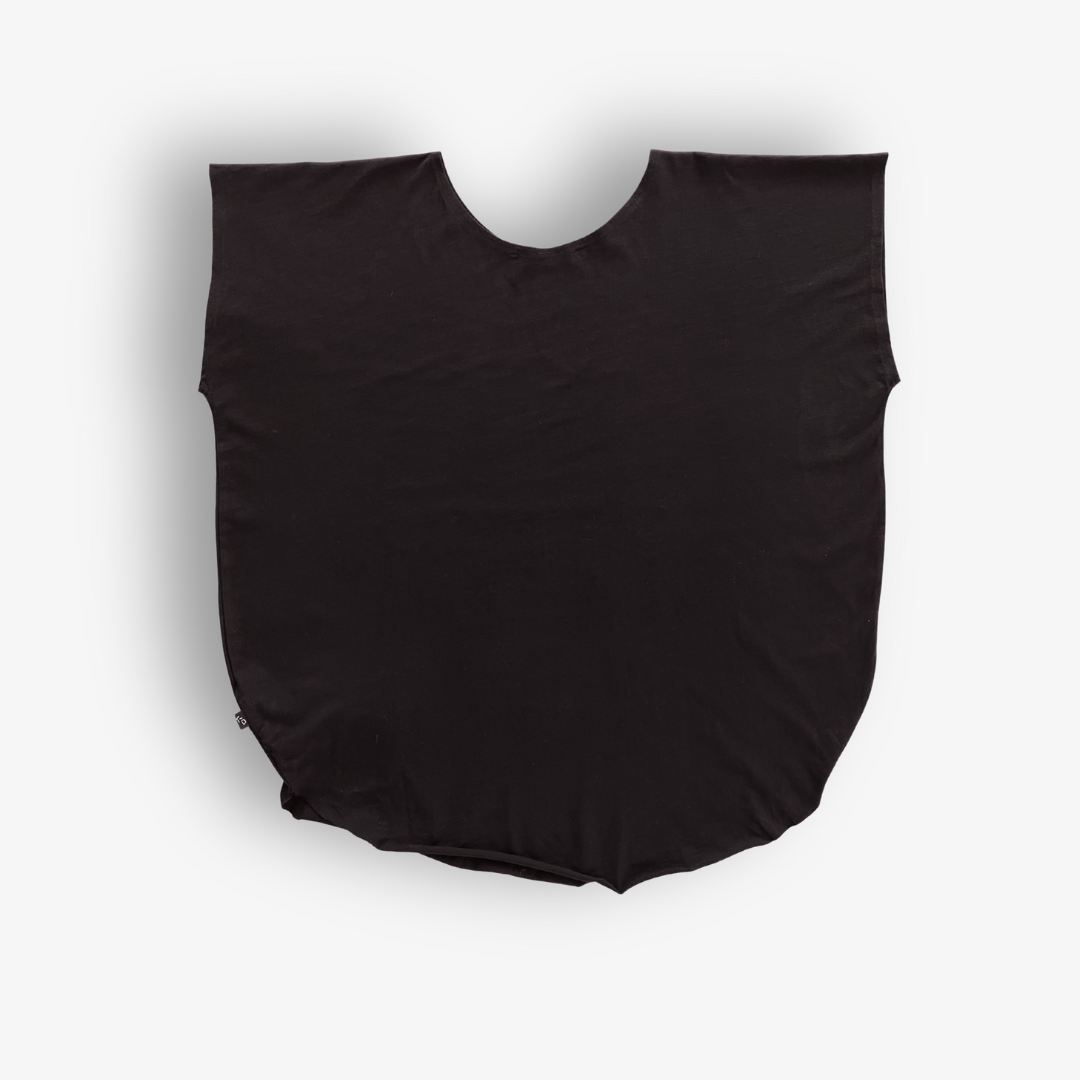 TWO DAUGHTERS ROUND NECK SS CIRCULAR TSHIRT BLACK1
