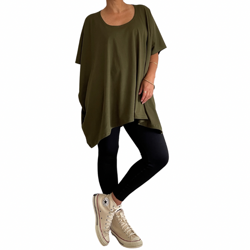 Oversized Box Tee Khaki