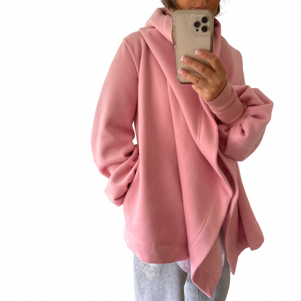 Draped Hoodie Dusky Pink Sweatshirt