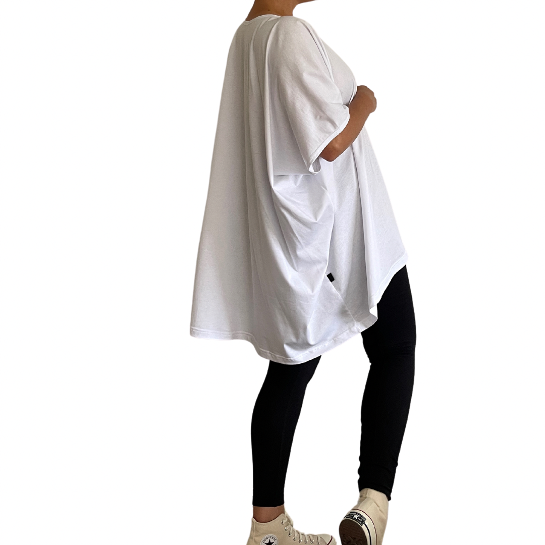 Round Neck Box Tee – White *MADE TO ORDER