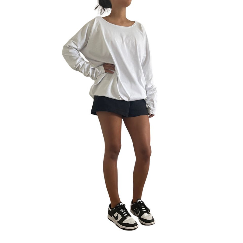 TWO-DAUGHTERS - oversized long sleeve reversible organic-cotton tshirt white 