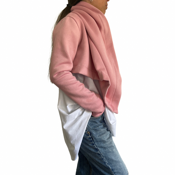 PRE ORDER Cropped Draped Hoodie Blush Pink Sweatshirt